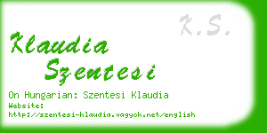 klaudia szentesi business card